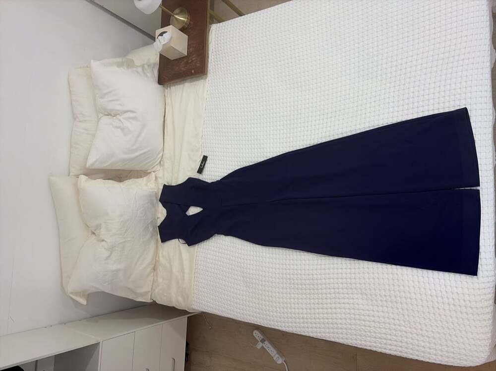 Lulus Power of Love Jumpsuit Navy Blue Backless Criss Cross